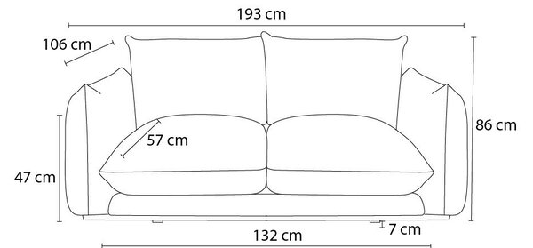 Син диван 193 cm Ernest – Bobochic Paris