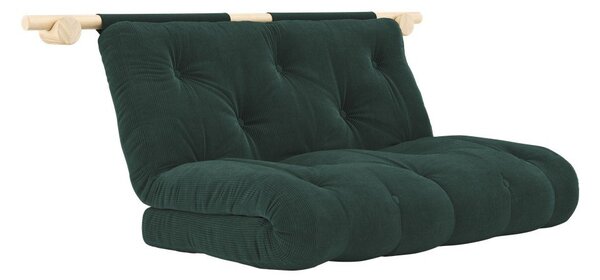 Тъмнозелен разтегателен диван от рипсено кадифе 135 cm Hooked – Karup Design