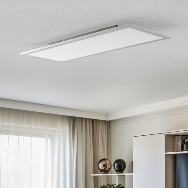 Lindby LED панел Livel, CCT, 80 cm x 30 cm, дистанционно управление, Затъмняване, Металик, Кухня, Алуминий, Модерен