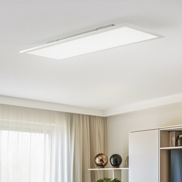 Lindby LED панел Livel, CCT, 80 cm x 30 cm, дистанционно управление, Затъмняване, Металик, Кухня, Алуминий, Модерен