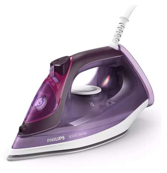 PHILIPS Steam iron Series 3000 40g/min 200g steam boost SteamGlide Plus 2600 W Black