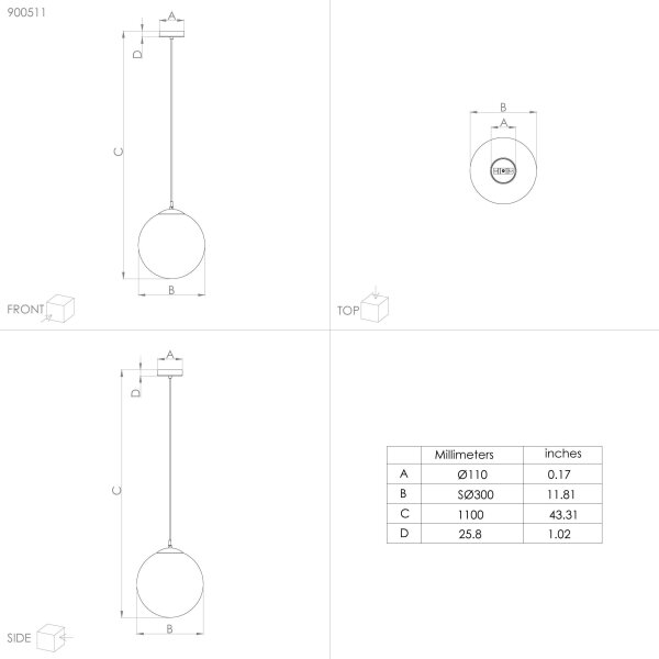 Eglo 900511 - Пендел RONDO 1xE27/40W/230V