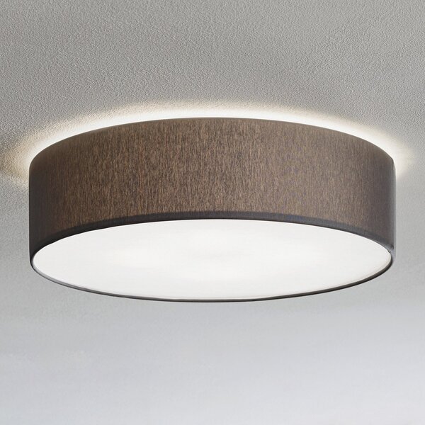 TK Lighting Таванска лампа Rondo, сива Ø 45cm, Затъмняване, Сив, спалня, Плат / текстил, Модерен