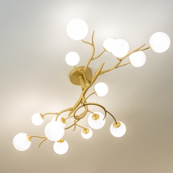 Brilagi - LED Полилей за повърхностен монтаж MISTEL 15xG9/3W/230V златист/бял