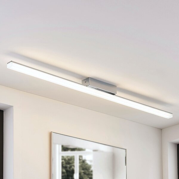 Lindby LED осветление за баня Levke, 116 cm, с възможност димиране, IP44, Затъмняване, Бял, Баня, Пластмаса, Модерен
