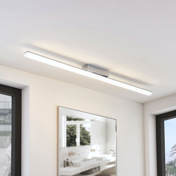 Lindby LED осветление за баня Levke, 116 cm, с възможност димиране, IP44, Затъмняване, Бял, Баня, Пластмаса, Модерен