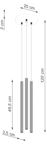 Sollux SL.1340 - Пендел ARCHE 3xG9/8W/230V бял