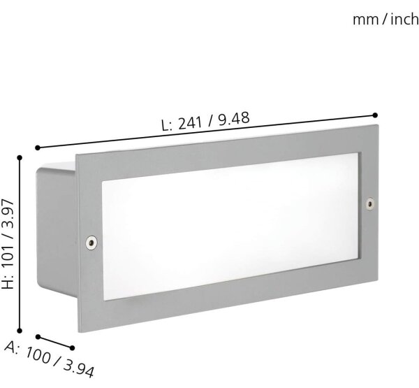 EGLO 88008 - Външен вграден осветител ZIMBA 1xE27/60W сребрист/бял IP44