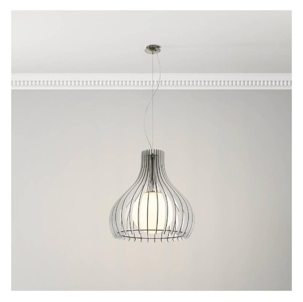 Eglo 96211 - Висяща лампа на кабел TINDORI 1xE27/60W/230V, с диаметър 50 см, бяла