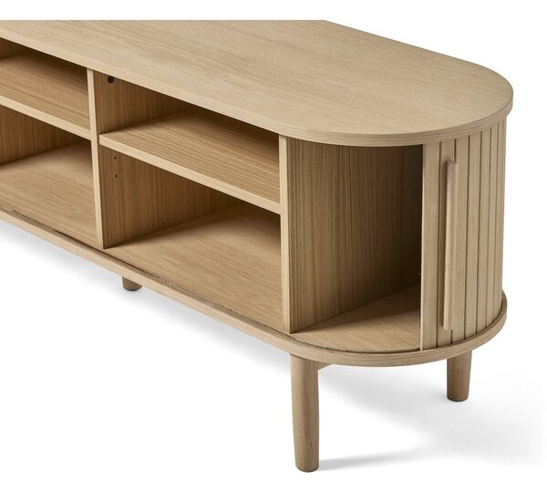 Маса за телевизор от декор от дъб в естествен цвят 180x56x40 cm Meta – Unique Furniture