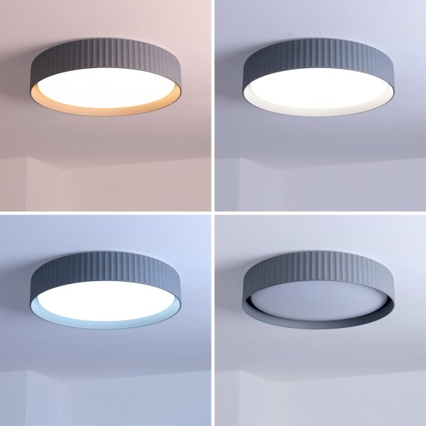 Brilagi - LED димируема таванна лампа LUCIA LED/48W/230V Ø 41 см сива + дистанционно управление