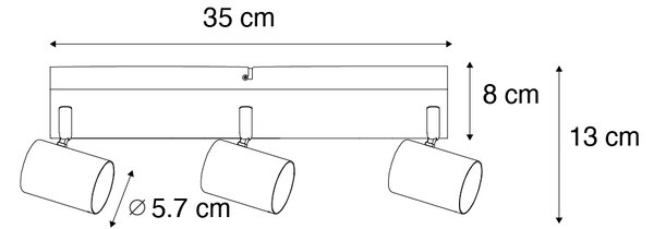Модерен плафон бронз 3-светлинен регулируем правоъгълен - Jeana
