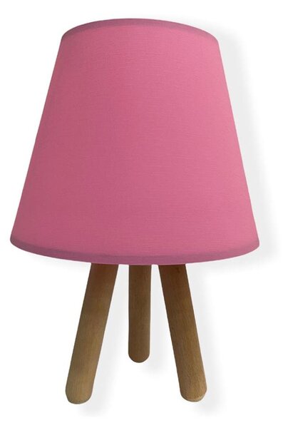 Настолна лампа WOOD 1xE27/60W/230V розова