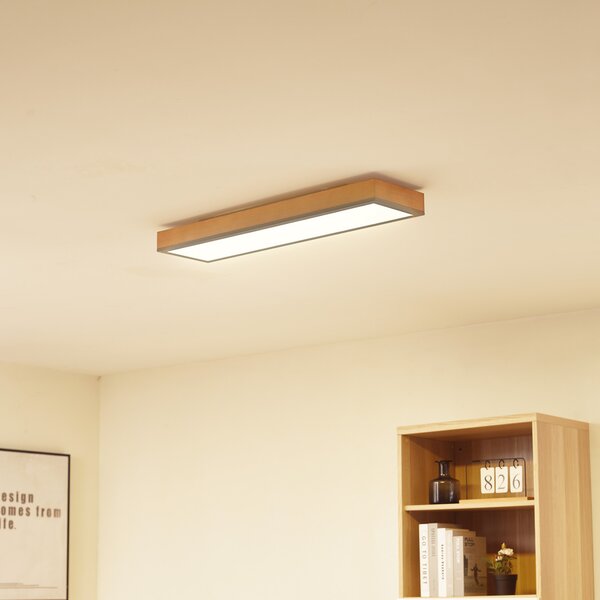 Lindby Laviona LED лампа за таван с CCT, 80 cm, Затъмняване, Дърво, Дневна/трапезария, Дървесина, Модерен