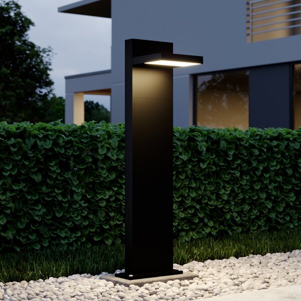 Lucande LED осветление за стълб Silvan, 65 cm, антрацит, метал, Черен, Алуминий, Модерен