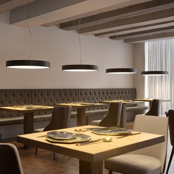 Arcchio Noabelle LED висяща лампа, черна, 80 cm, Затъмняване, Черен, Кухня, Метал, Модерен