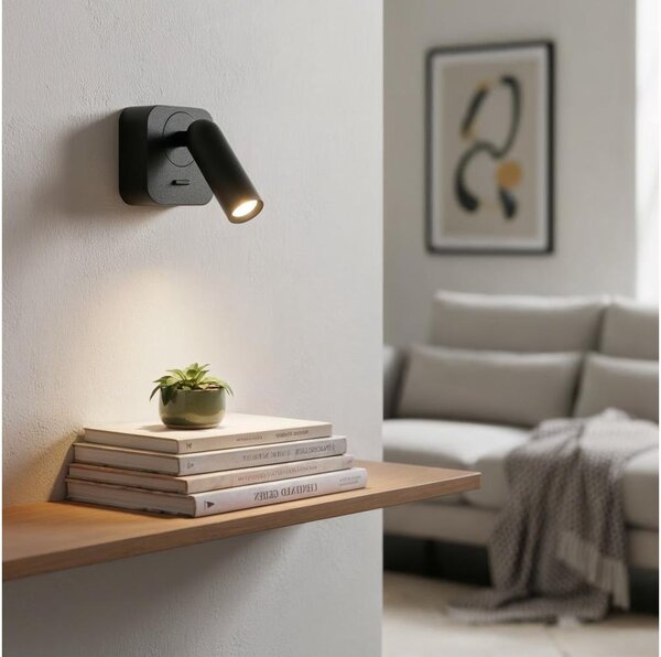Ideal Lux - LED Стенен спот BEAN LED/3W/230V CRI 90 черен