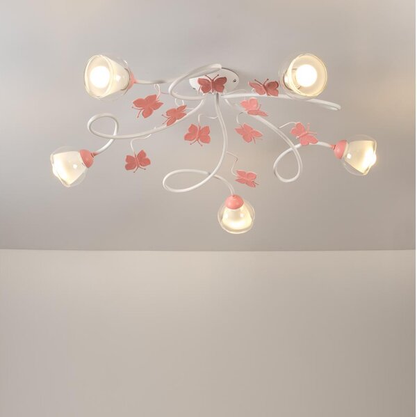 ONLI - Детски полилей за повърхностен монтаж BUTTERFLY 5xE14/6W/230V