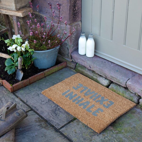 Изтривалка от кокосови влакна 40x60 cm Inhale Exhale – Artsy Doormats