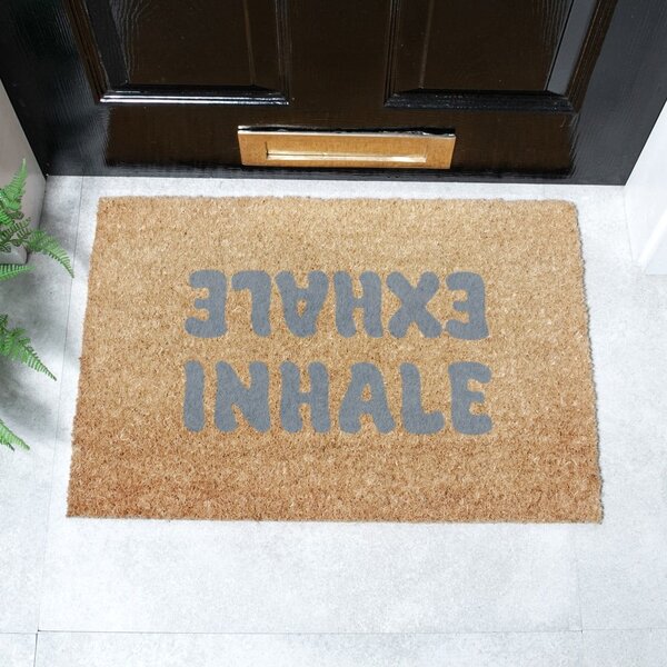 Изтривалка от кокосови влакна 40x60 cm Inhale Exhale – Artsy Doormats