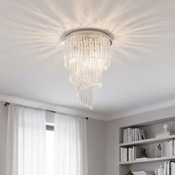 Ideal Lux - Кристален полилей за повърхностен монтаж CARLTON 12xE14/40W/230V Ø 50 см хром