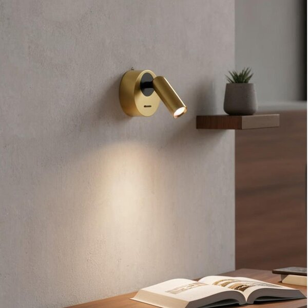 Ideal Lux - LED Стенен спот BEAN LED/3W/230V CRI 90 месинг