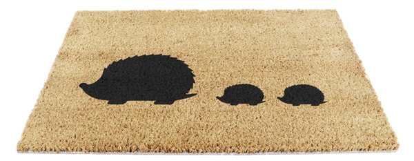 Изтривалка от кокосови влакна 40x60 cm Hedgehog Family – Artsy Doormats