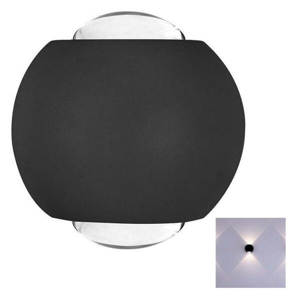 LED Екстериорен аплик LED/2W/230V 3000K IP54 черен