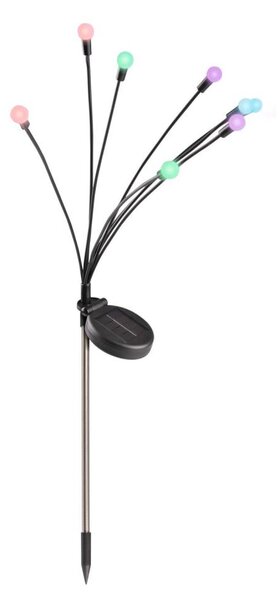 LED RGB соларна лампа FIORINI 8xLED/1,2V 600 mAh IP44 черна