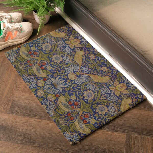 Изтривалка от кокосови влакна 40x60 cm William Morris Strawberry Thief – Artsy Doormats