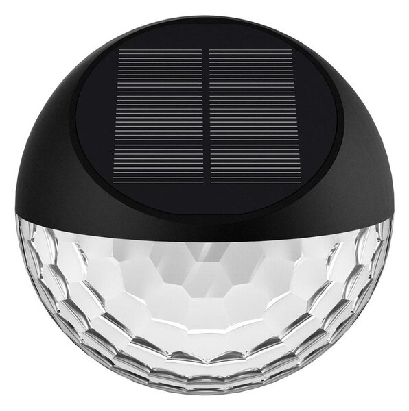 Aigostar - LED соларен стенен фенер 2W 1,2V черен 2700K IP44
