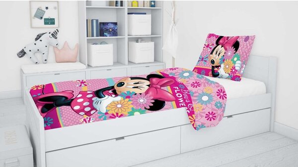 Единично памучно детско спално бельо 140x200 cm Minnie – Jerry Fabrics