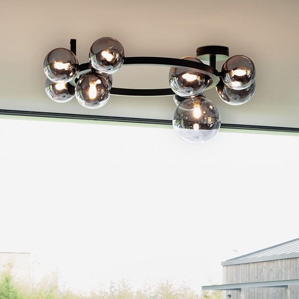 Ideal Lux - LED полилей PERLAGE 10xG9/3W/230V Ø 70 см черен/опушен