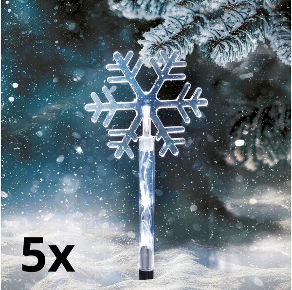 Solight 1v281 - К-кт 5x LED Екстериорен Коледа лампа LED/3xAA/студено бял IP44