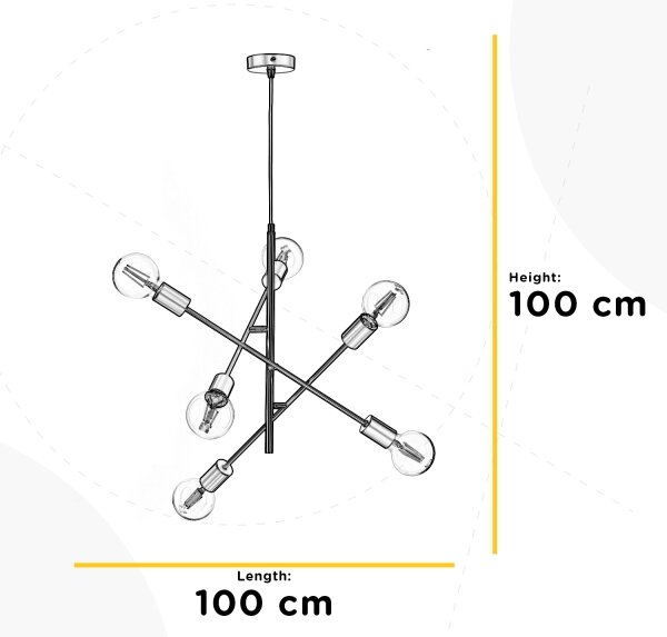 ONLI - Пендел CROSS 6xE27/22W/230V