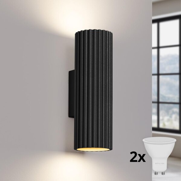 BRILAGI - LED стенен аплик CRESTO 2xGU10/10W/230V 20 cm черен