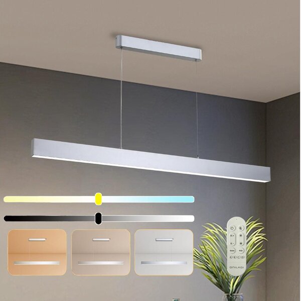 Brilagi - Димируема LED полилей SLEEKLINE SMART LED/40W/230V Wi-Fi Tuya сребрист + дистанционно управление