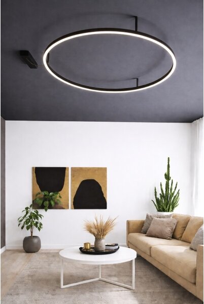 Ideal Lux - LED плафон ORACLE SLIM LED/37W/230V 4000K Ø 70 cm черен