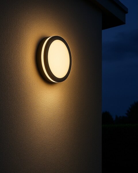 LED Плафон за баня със сензор ELLÉ LED/24W/230V Ø 26 см IP54 антрацит