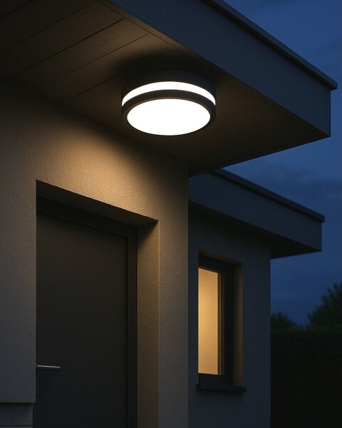 LED Плафон за баня със сензор ELLÉ LED/24W/230V Ø 26 см IP54 антрацит