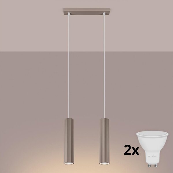 Brilagi - LED полилей на кабел CRESTO 2xGU10/10W/230V таупе