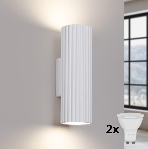 Brilagi - LED стенна лампа CRESTO 2xGU10/10W/230V 20 см бяла