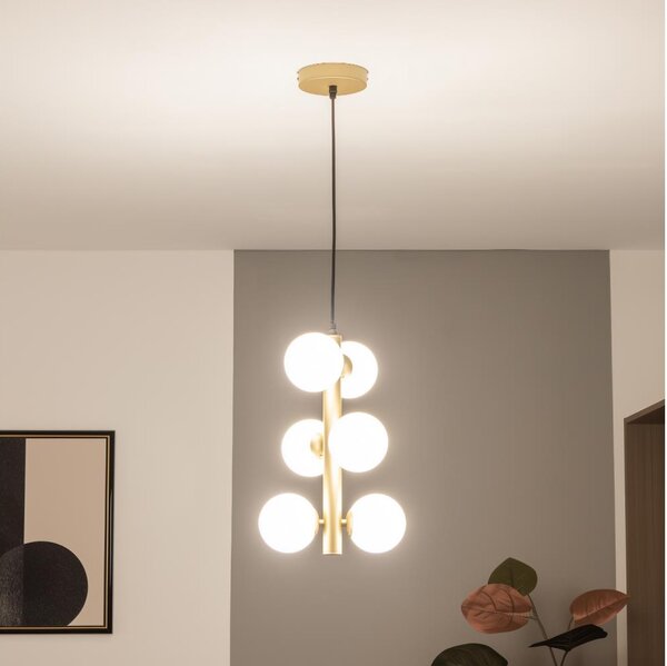 Brilagi - LED Пендел MILLA 6xG9/3W/230V златист/бял