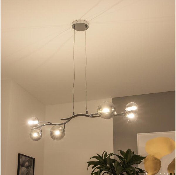 Brilagi - LED полилей на кабел MISTEL 6xG9/3W/230V черен хром/опушен