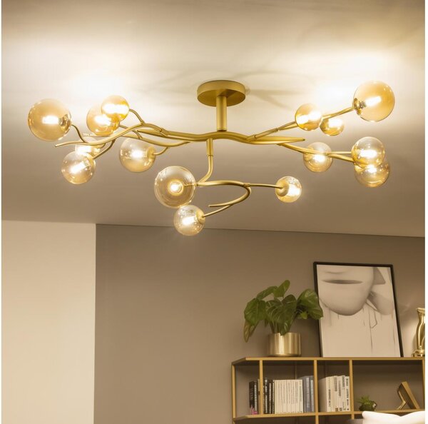 Brilagi - LED Полилей за повърхностен монтаж MISTEL 15xG9/3W/230V златист