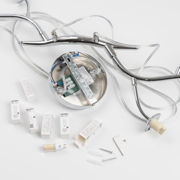 Brilagi - LED полилей на кабел MISTEL 6xG9/3W/230V черен хром/опушен