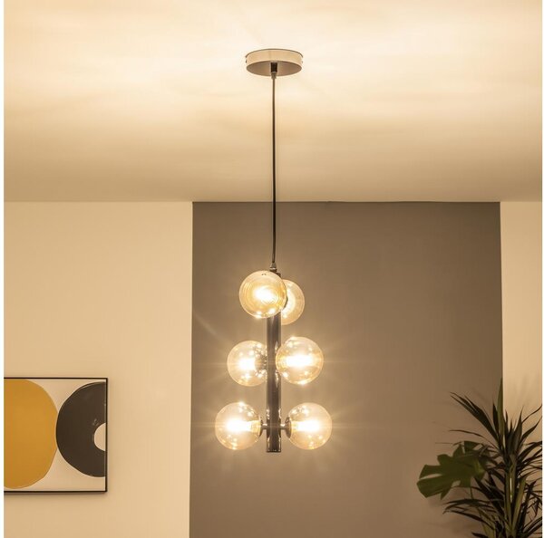 Brilagi - LED полилей на кабел MILLA 6xG9/3W/230V черен хром/злато