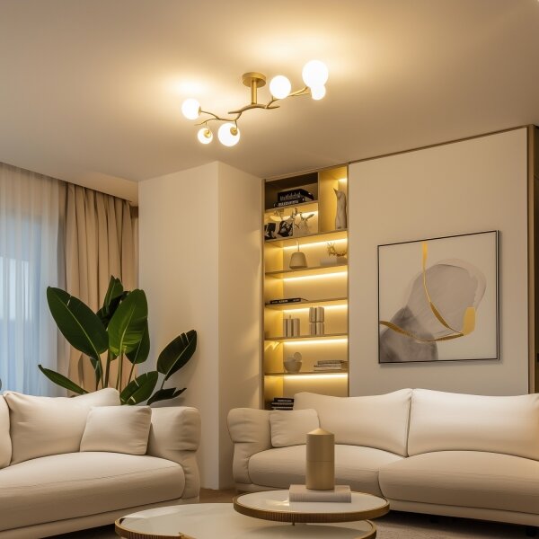 Brilagi - LED Полилей за повърхностен монтаж MISTEL 6xG9/3W/230V златист/бял