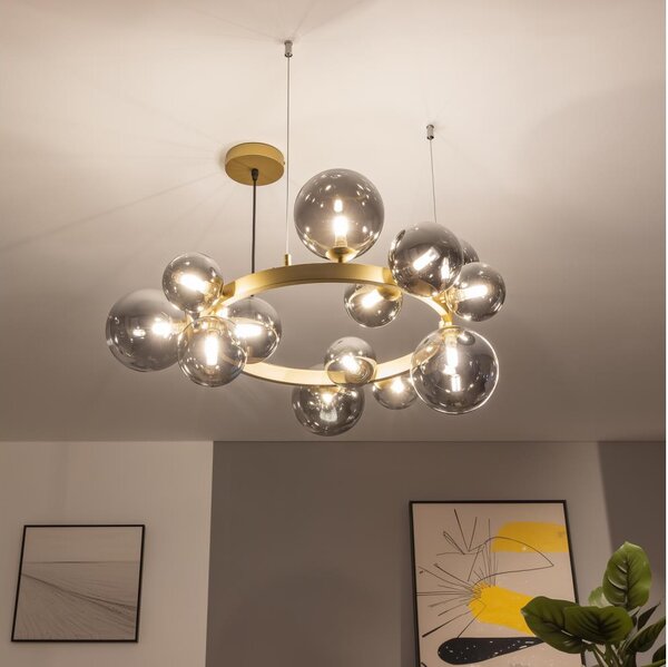 Brilagi - LED Пендел MILLA 15xG9/3W/230V златист/опушен
