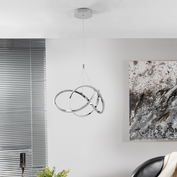 ONLI - LED Пендел LOOP LED/40W/230V 4000K лъскав хром